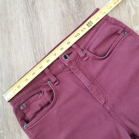 Rag & bone Women's High Rise Ankle Straight Leg Skinny Jeans  Burgundy Modal - Picture 9 of 15